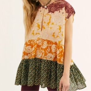 Free People Multicolor Floral Tunic